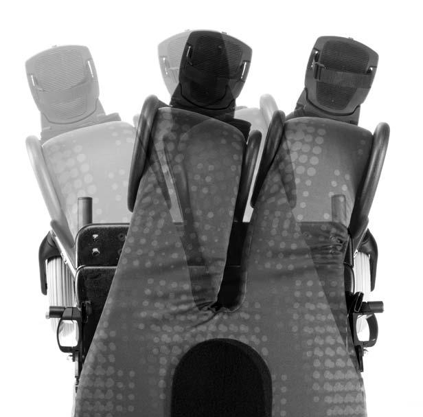 The height and depth adjustable contouredshouldersupportisthe top section of the 3-part backrest.