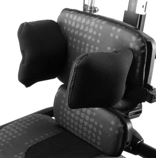 POSTURE TRUNK & HEAD ALIGNMENT ISSUES Individual adjustment of backrest pads ensures fixed kyphotic postures are fully supported from the cervical spine down to the sacrum.