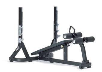 accessible from workout position (patent pending) PG05 Length: 1894 in 75 Width: 1244 in 50 Height: 1523 in 60 Bench Weight: kg 108 lbs 238 Length: 1838 in 72 Width: 544