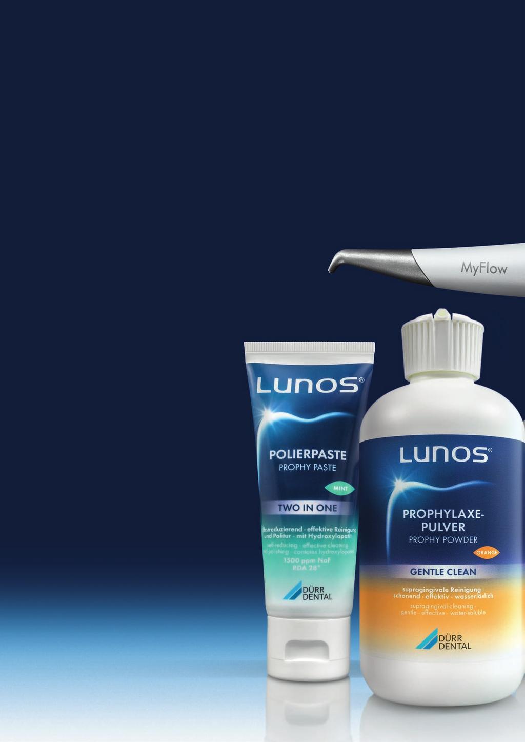 LUNOS RADIANT SMILES ALL ROUND. Lunos is the new premium prophylaxis system from Dürr Dental.