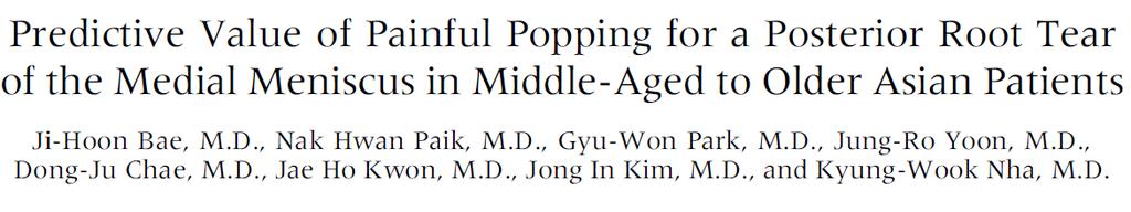 Introduction Single event of painful popping during light activities Not only allows the physician to predict the presence
