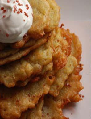 7 Holiday Calorie Quiz How many calories in two potato latkes that are each 3 inches in diameter? A. 189.56 B. 289.