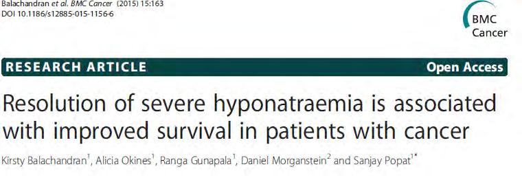 OS significativamente più lunga in pazienti in cui si correggeva la iponatriemia (13.