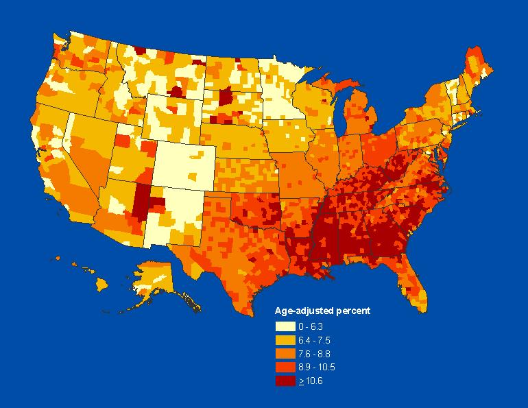 County, 2007 Obesity Diabetes