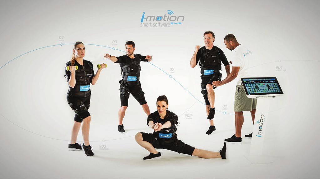 i-motion EMS perfectly adapts to the body and provides complete freedom of movement for group and multi-group training with an unlimited number of participants.