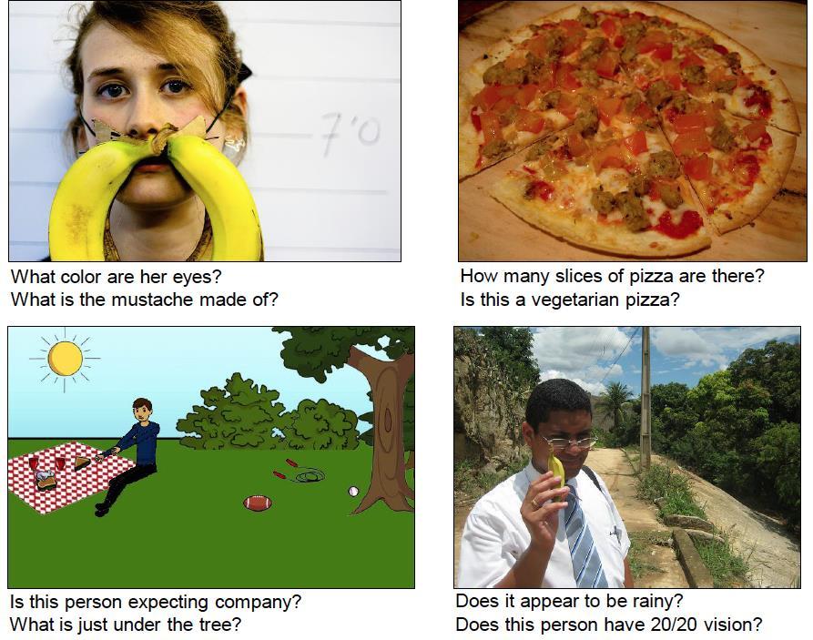 Visual Question Answering (VQA) Task: Given an image and a natural language open-ended
