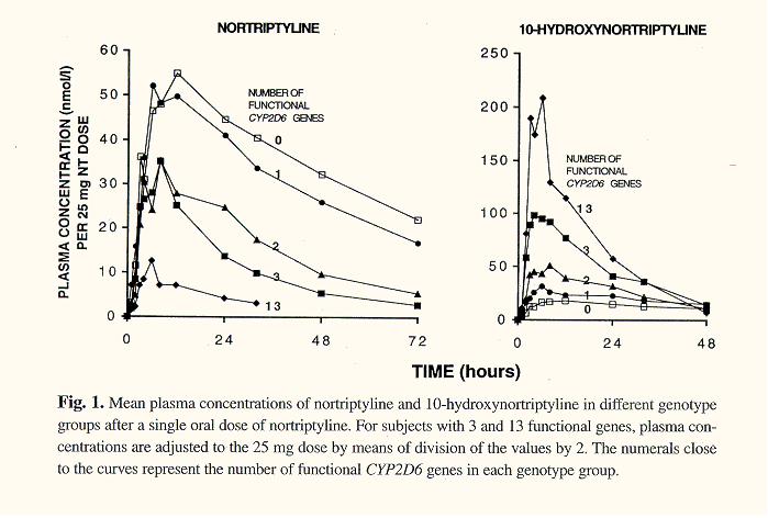 Nortriptyline kinetics and