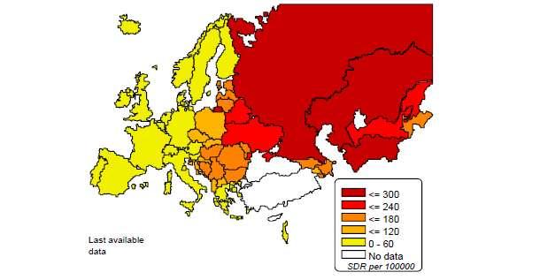 Epidemiology of Cardiovascular Disease Cardiovascular mortality across Europe (<65 years)