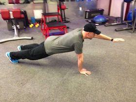 Pushup with Arm Extended (aka Superman Pushup) Maintain a straight line with
