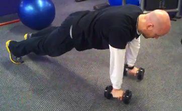 Repeat as necessary until time is up Pushup Row Assume the