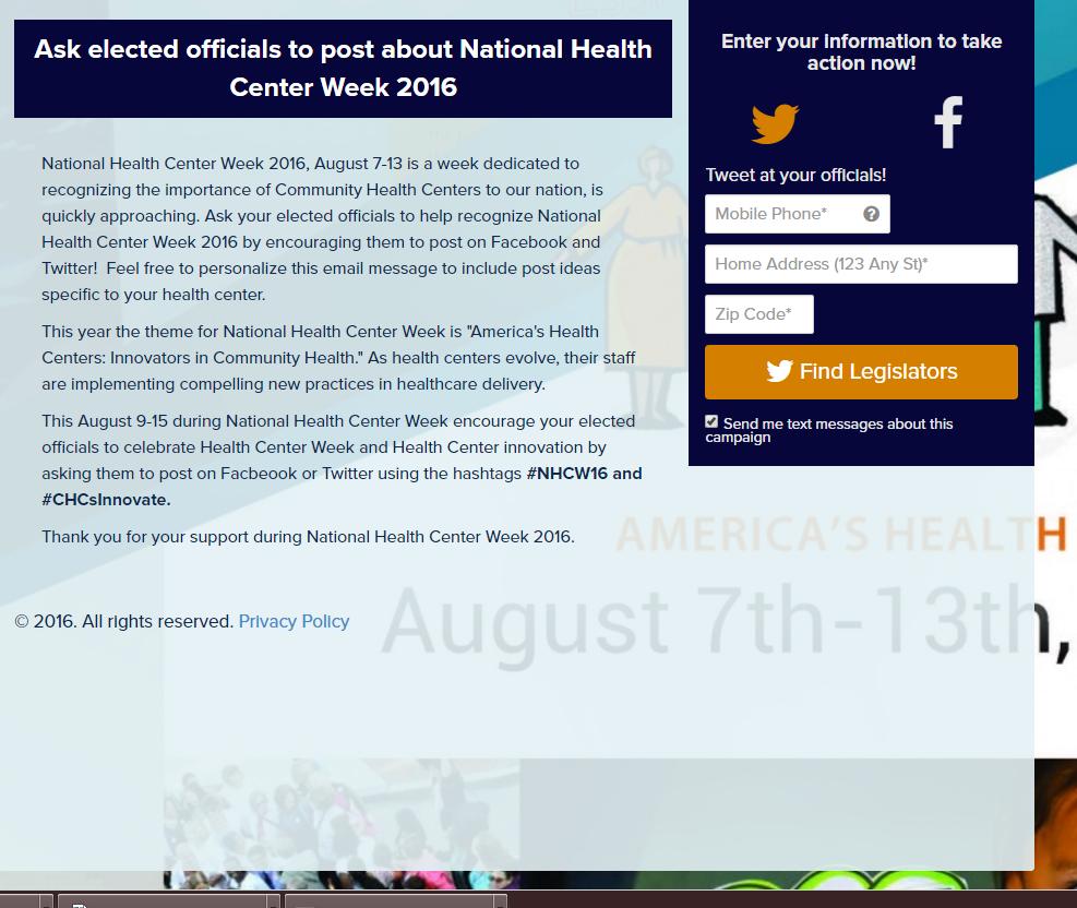 #NHCW Social Media Be sure to post about National Health Center Week 2016 on