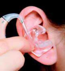 It s important to get the earmould into your ear properly.