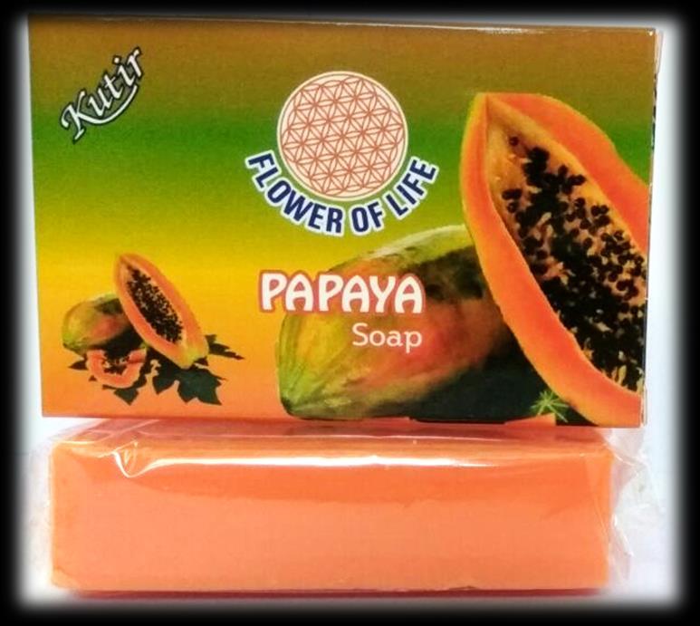 Papaya Soap Flower Of Life Papaya soap is enriched with Papaya enzyme and blended with tropical herbs to whiten the skin and also for clearer and