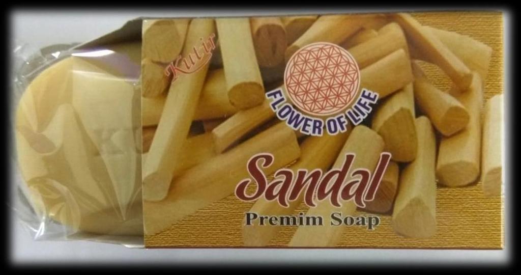 Sandal Soap Flower Of Life Sandal Soap has a heady woody perfume, and leaves you feeling fresh and clean.