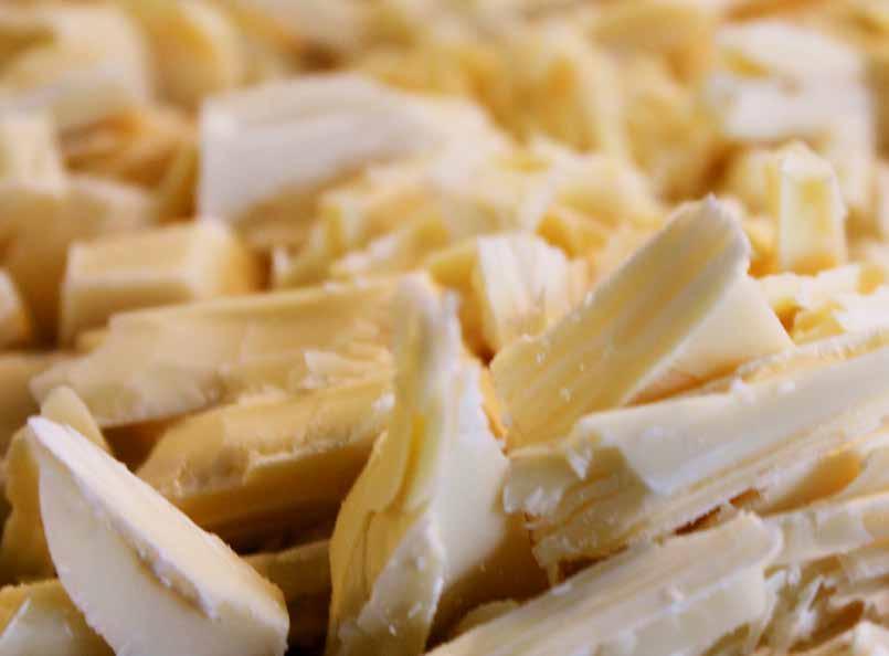 WHITE CHOCOLATE White chocolate is rich in milk, stimulates the