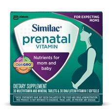 Similac Prenatal Vitamin Nutrients for Mom and Baby Similac Prenatal provides nutrients to support both mom and baby during pregnancy and breastfeeding.