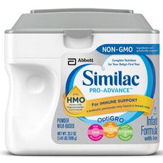 Similac Pro-Advance Non-GMO Infant Formula with Iron Non-GMO. Ingredients not genetically engineered. Complete nutrition for your baby's first year.