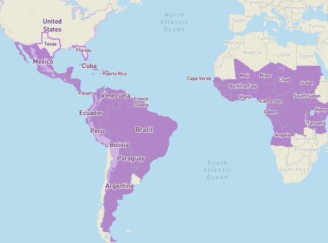 2016, Zika had spread to 75 countries and territories in Central America, South America, the Caribbean, and parts of African and Southeast Asia 28.