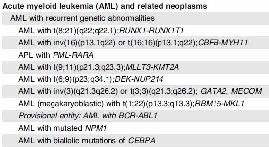 myeloid leukemia (AML) with CEBPA