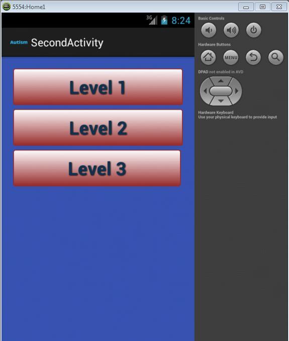 Fig. 3: Selecting the Level by Students. - Select the particular level by clicking on the appropriate button.