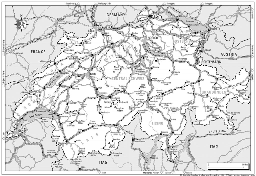 Map of Switzerland Bolliger CT.