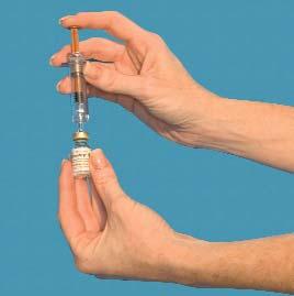 7 if using a prefilled syringe) 1. With clean hands, flip off the plastic top from the vial. Wipe the rubber top with an alcohol swab. 2.