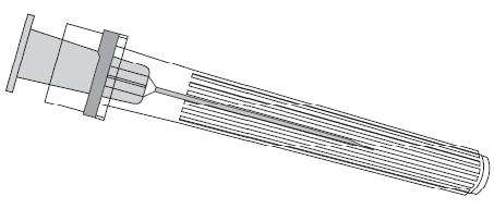 Priorix must be reconstituted by adding the entire content of the pre-filled syringe of solvent to the vial containing the powder. To attach the needle to the syringe, refer to the below drawing.