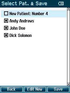 4 Select Patient & Save From this screen you can either save data to an existing patient or save data