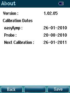 5.10.8 About About displays the firmware version and calibration dates (Figure 49). Figure 49 5.