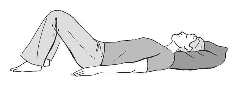 The abdominal hollowing exercise ( core exercise ) Start doing this exercise in the most comfortable position for you; for example, lying on your back or side with your knees bent, or sitting with