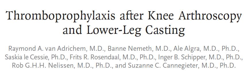 What about Anticoagulation Following Knee