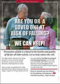 Marketing Support Materials Protocol for Fall Risk Screening & Conditioning Community