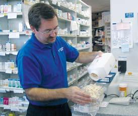 The bulk of the 1,200-square-foot pharmacy s business is in prescription sales, Mallinson says, with a fairly small front end and OTC section, along with a limited home/ assisted living service.
