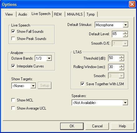 Values can be changed by using the check boxes and pull-down menus shown above.