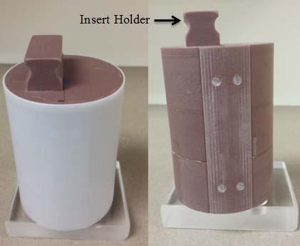 gaps, the four loose pieces of the insert are attached together using small 6-6 nylon screws and the whole cylinder is held secure by an external thin (2 mm) plastic sleeve made of polyethylene.