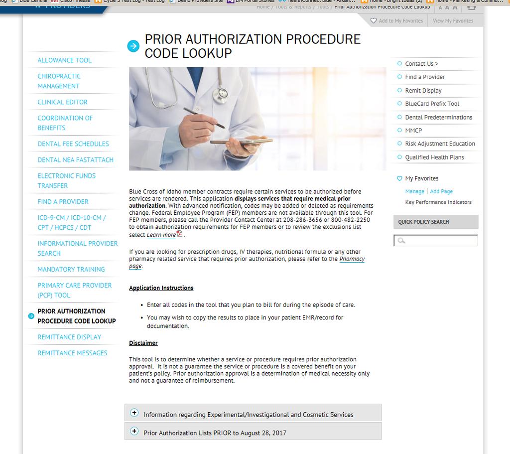 Accessing ProviderPortal SM Review the tool instructions,