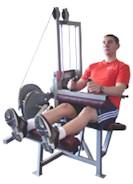 Leg Curl Use a seated leg curl machine when possible. If doing curl on stomach, don't let hips raise. For both techniques: Maintain normal posture and do abdominal block.