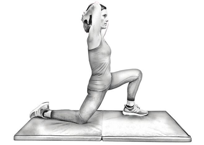 Pull both legs in together. 2. Hip Flexor Stretch Repetitions: 5 on each side. Hold each stretch for 20 seconds.
