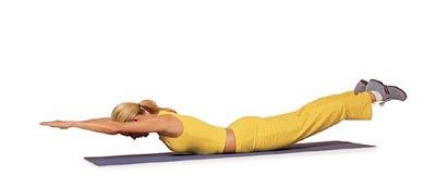 Back Extensions (indoor) - Start lying on your stomach - Place arms out in front of your body - Lift arms and