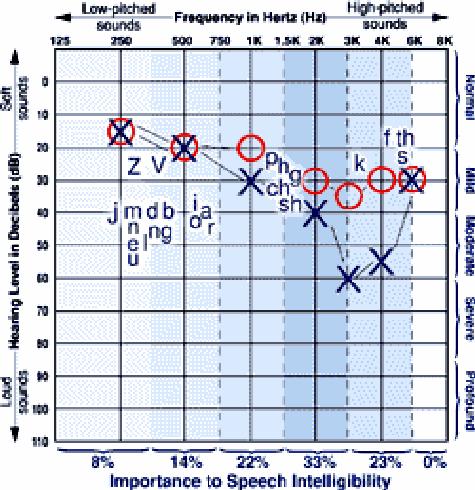 An audiogram showing loss of speech sounds Socioacusis In today s noisy society, even people with quiet jobs may suffer from NIHL.
