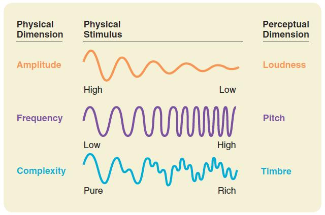 Perceptual Dimensions of Sound The terms pitch, loudness, and timbre refer NOT to the physical characteristics of sound, but