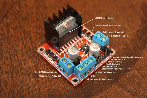 L298 IC Figure 11. Atmega 2560 microcontroller 16 MIPS at 16 MHz and operates between 4.5-5.5 volt. The microcontroller board has 3 ports. Port B is used to send the signals to the motors.