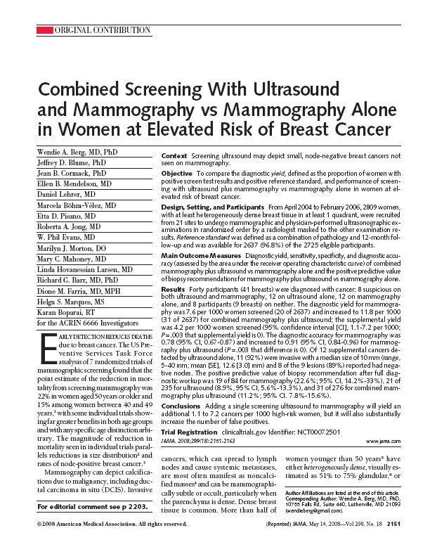 Is there a role for ultrasound screening in women with significant breast density?