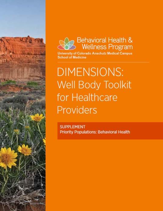 DIMENSIONS: Well Body Toolkits for Healthcare Providers www.bhwellness.