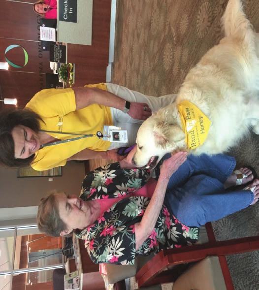 This animal-assisted therapy provides patients and family members with a distraction from suffering, helps combat loneliness, and provides professional staff a more relaxed patient and family with