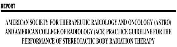 SBRT 2010 Stereotactic body radiation therapy (SBRT) is an