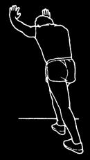 Calf / Achilles Stretch Lean against a wall with your right leg in front of the left and your arms forward.