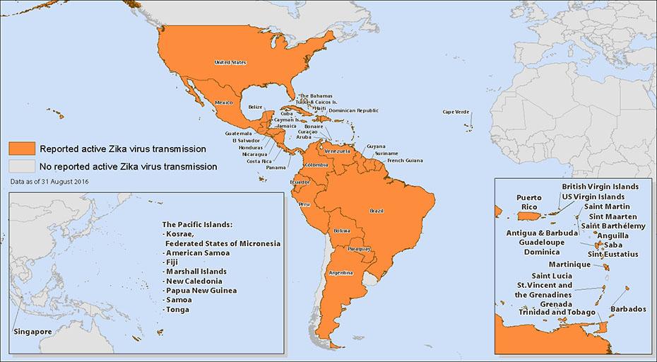 All Countries & Territories with Active Zika