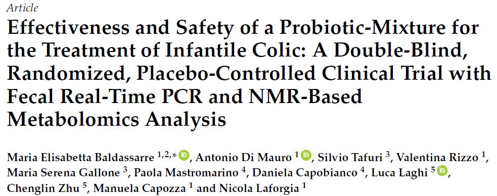 PROBIOTICS FOR INFANTILE COLIC L. reuteri DSM17938 is effective and can be recommended for breastfed infants with colic.