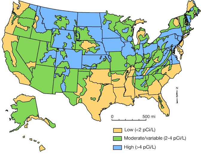 Epidemiological studies on large population groups Impact of Radon level on cancer